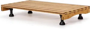 Bamboo Stovetop Cover&Countertop Cutting Board with Adjustable Legs, Dual-purpose Chopping Board for Electric Stove Burner, Workspace Block Cover for RV Camping Camper Gas