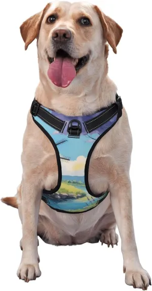 Beautiful River Windmill X-Large Printed pet Traction Vest for Pets to wear When Walking The Dog or Climbing Mountains