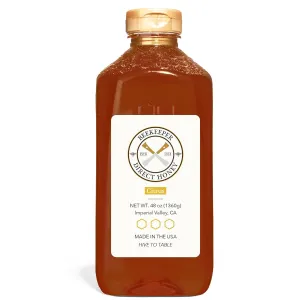 Beekeeper Direct Raw Unfiltered Honey - Real Raw Citrus Honey - All Natural Non-GMO Pure Gourmet Honey - Local California Orange, Grapefruit, and Lemon Honey (3lbs Squeeze Bottle)