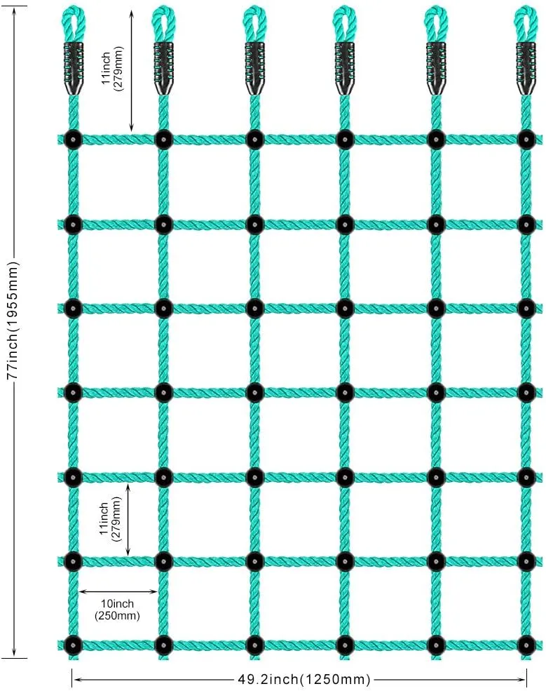 BeneLabel Climbing Cargo Net, Indoor Climbing net, Outdoor Cargo Webbing Net, Military Climbing Cargo Net, 100% Nylon Material Rope Ladder, 49" x 77"