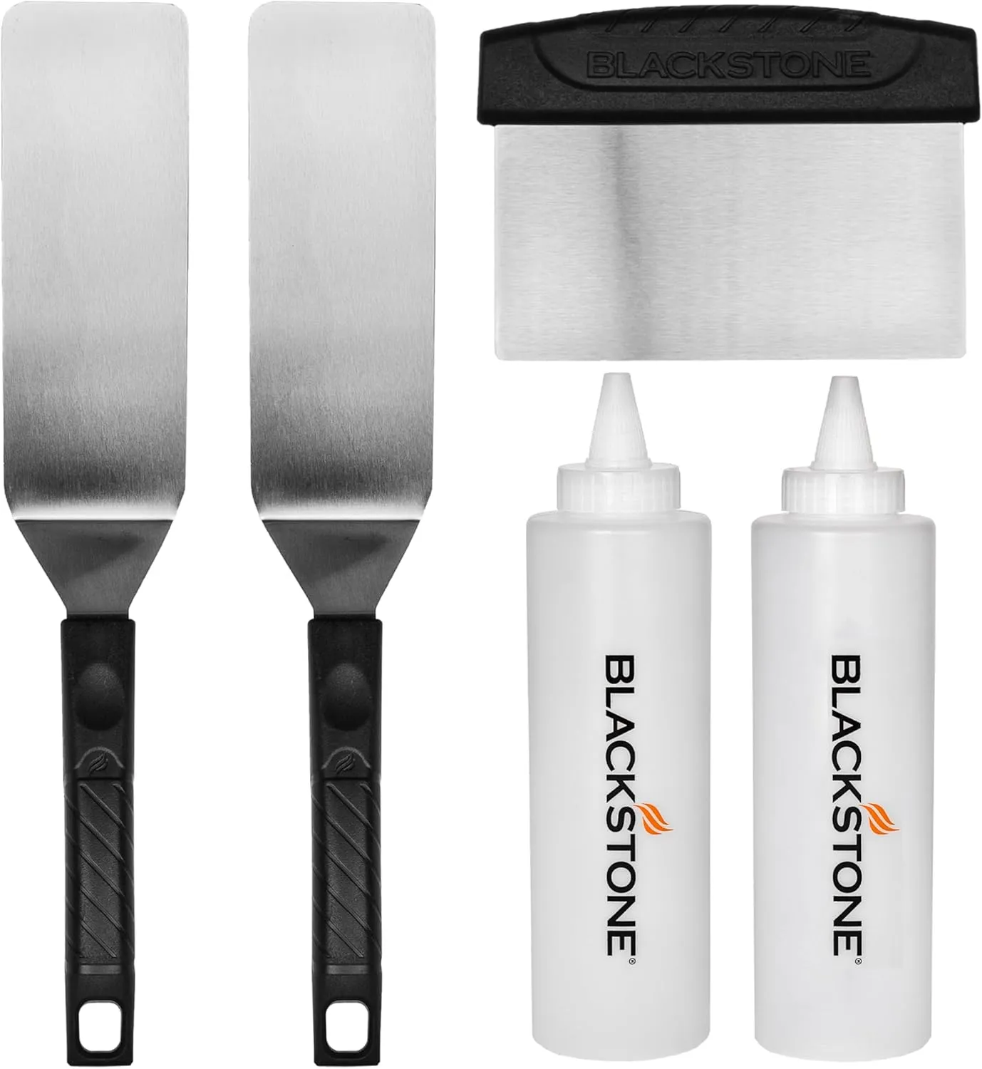 Blackstone 1542 5-Piece Professional Griddle Accessory Toolkit with 2 Squeeze Bottles, 2 Spatulas, and 1 Scraper