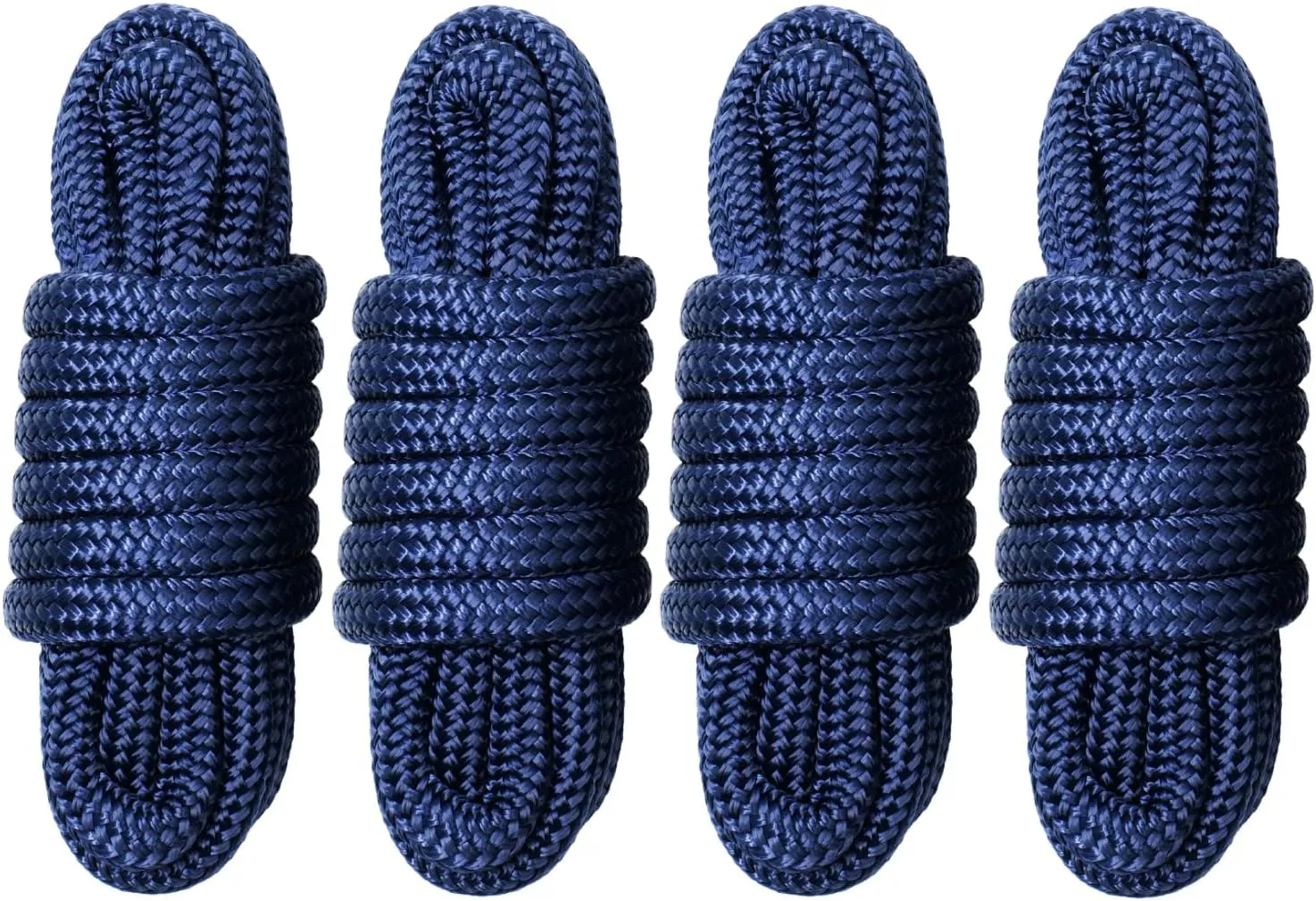 Boat Dock Lines & Ropes for Docking, 4 Pack 5/8" x 15ft Marine- Grade Double Braided Nylon Dock Line, Pre-Spliced with a 12" Eyelet, for Kayak Pontoon Boats Boat Dock Accessories