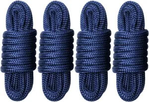 Boat Dock Lines & Ropes for Docking, 4 Pack 5/8" x 15ft Marine- Grade Double Braided Nylon Dock Line, Pre-Spliced with a 12" Eyelet, for Kayak Pontoon Boats Boat Dock Accessories