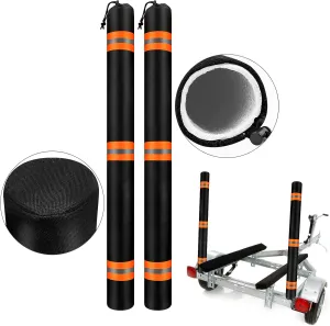 Boat Trailer Guide Pole Pad and Cover, Pair of Heavy Duty 600d Oxford Cloth Boat Guide Poles Cover with Reflective Strips
