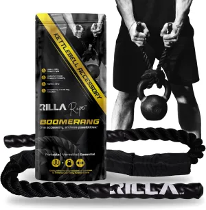 Boomerang, Fitness Accessory Rope for Kettlebell, Dumbbell, Strength, Endurance Training, Flexibility, CrossFit, Home Gym, and Yoga, Multi Use Gym Equipment
