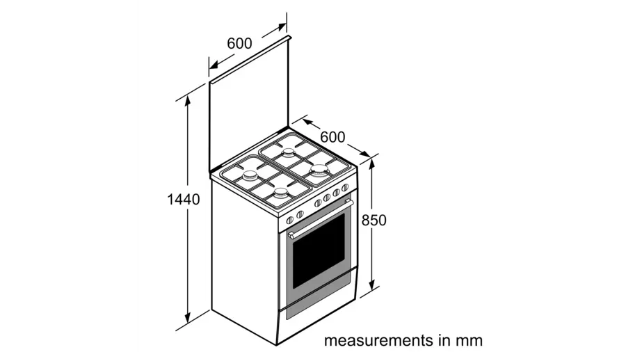 Bosch 4 burner Freestanding Gas Cooker HGA120E50Z