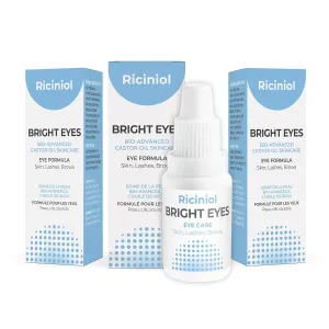 Bright Eyes -Bio-Advanced Castor Oil Ointment Eye Formula for Skin, Lashes, and Brows, 15 ml (Pack of 3)