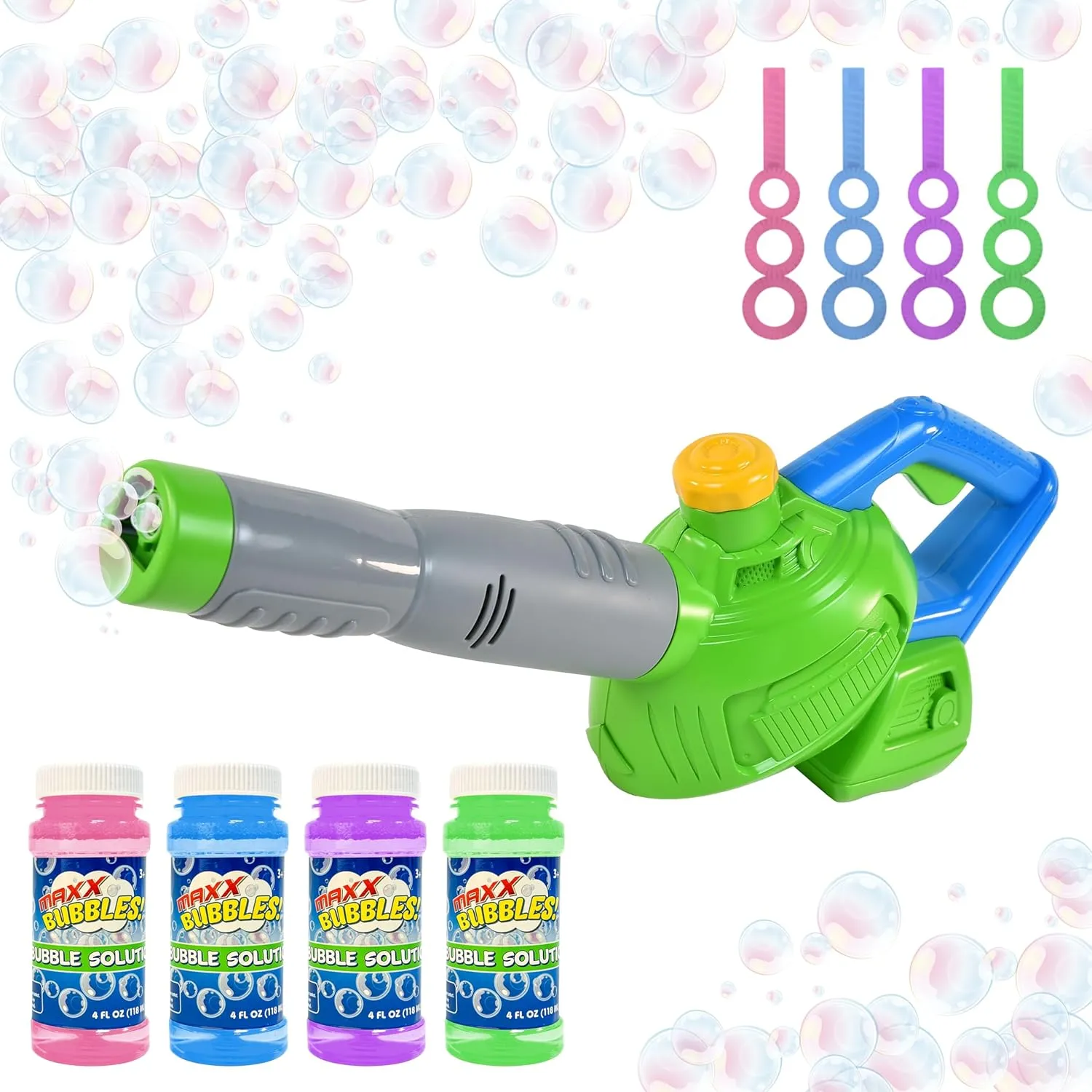 Bubble N Go Leaf Blower Includes 4 x 4 oz Non Toxic Bubble Solution