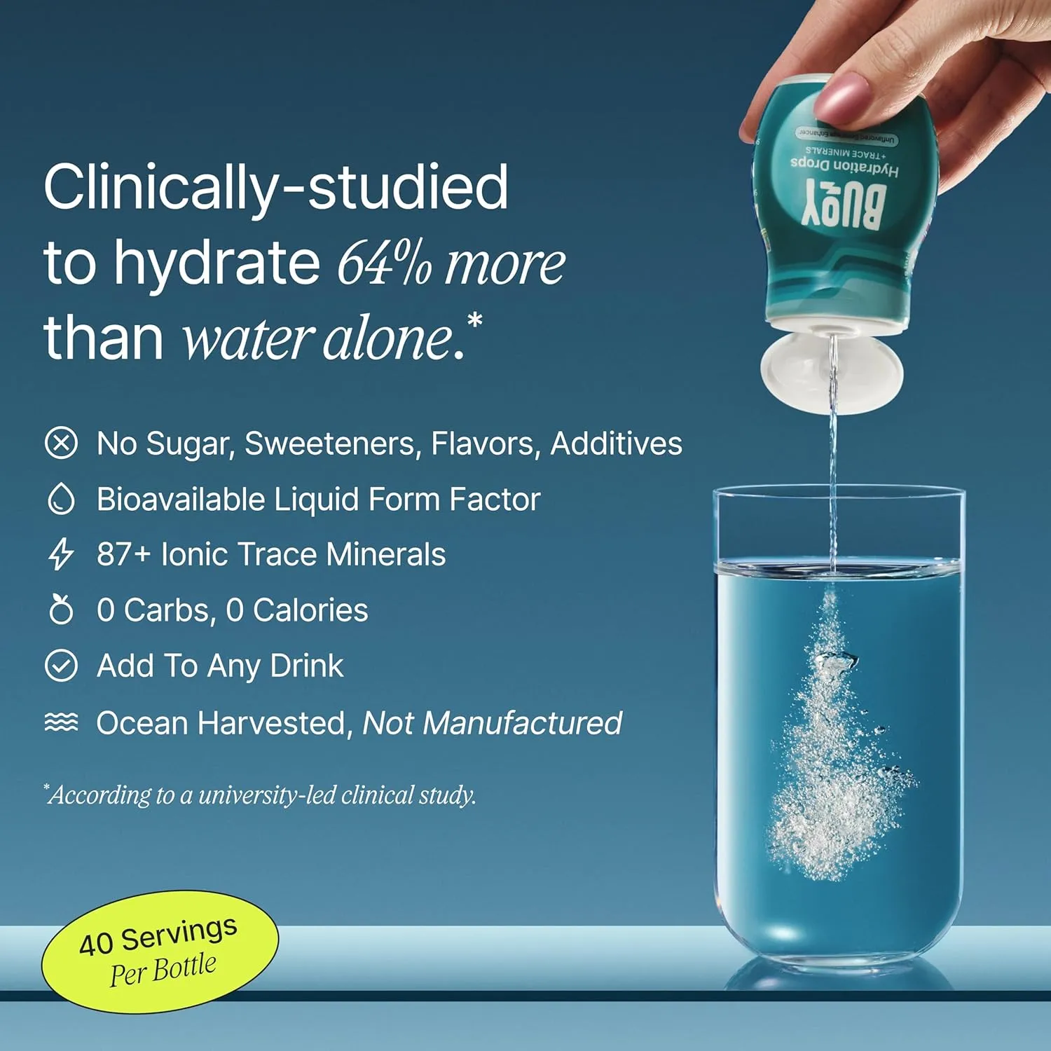Buoy Electrolyte Drops | No Sugar, No Sweeteners | Trace Minerals, Vitamins & Antioxidants | Purposefully Unflavored | Perfect for Any Drink | Daily Hydration Supplement (Unflavored - 3 Pack)