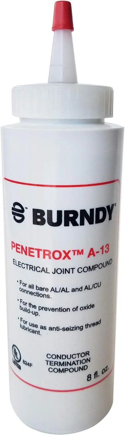 Burndy Pen A13-8 Oxide-Inhibiting Joint Compounds PENETROX A-13, 8 oz Container Size, Squeeze Bottle Container Type, Silver