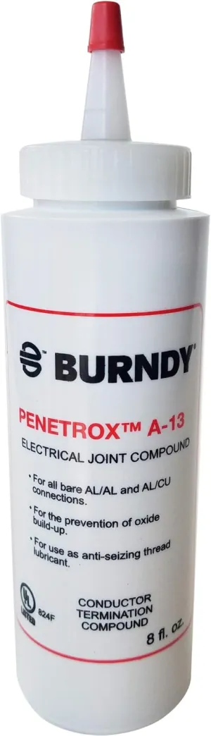 Burndy Pen A13-8 Oxide-Inhibiting Joint Compounds PENETROX A-13, 8 oz Container Size, Squeeze Bottle Container Type, Silver