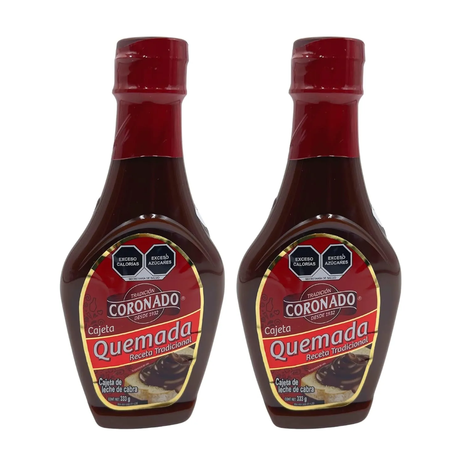 Cajeta Coronado Quemada Classic, MEXICAN VERSION 11.75oz Goat Milk Spread Caramel Squeeze Bottle (Quemada, 2 Pk)