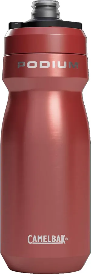 CamelBak Podium Steel Insulated Stainless Steel Bike Water Bottle – for Cycling, Fitness & Sports- Fits Most Bike Cages, 18oz - Sierra Red