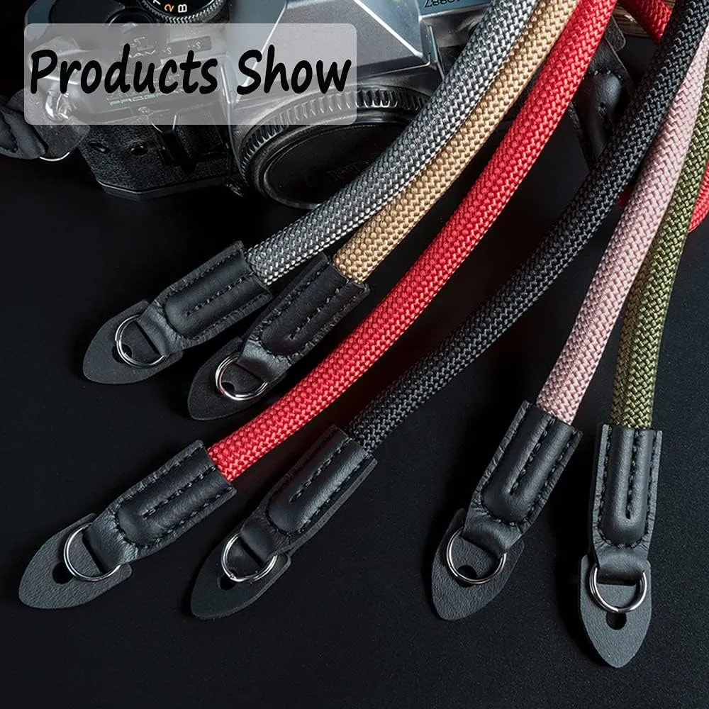 Camera Strap Vintage 100cm Nylon Climbing Rope Camera Neck Shoulder Strap for Micro Single and DSLR Camera.(Army Green)