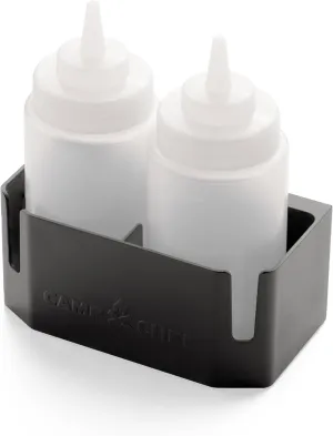 Camp Chef Bottle Caddy - Flat-Top Griddle Accessories Includes 2 Squeeze Bottles and Magnetic Bottle Holder
