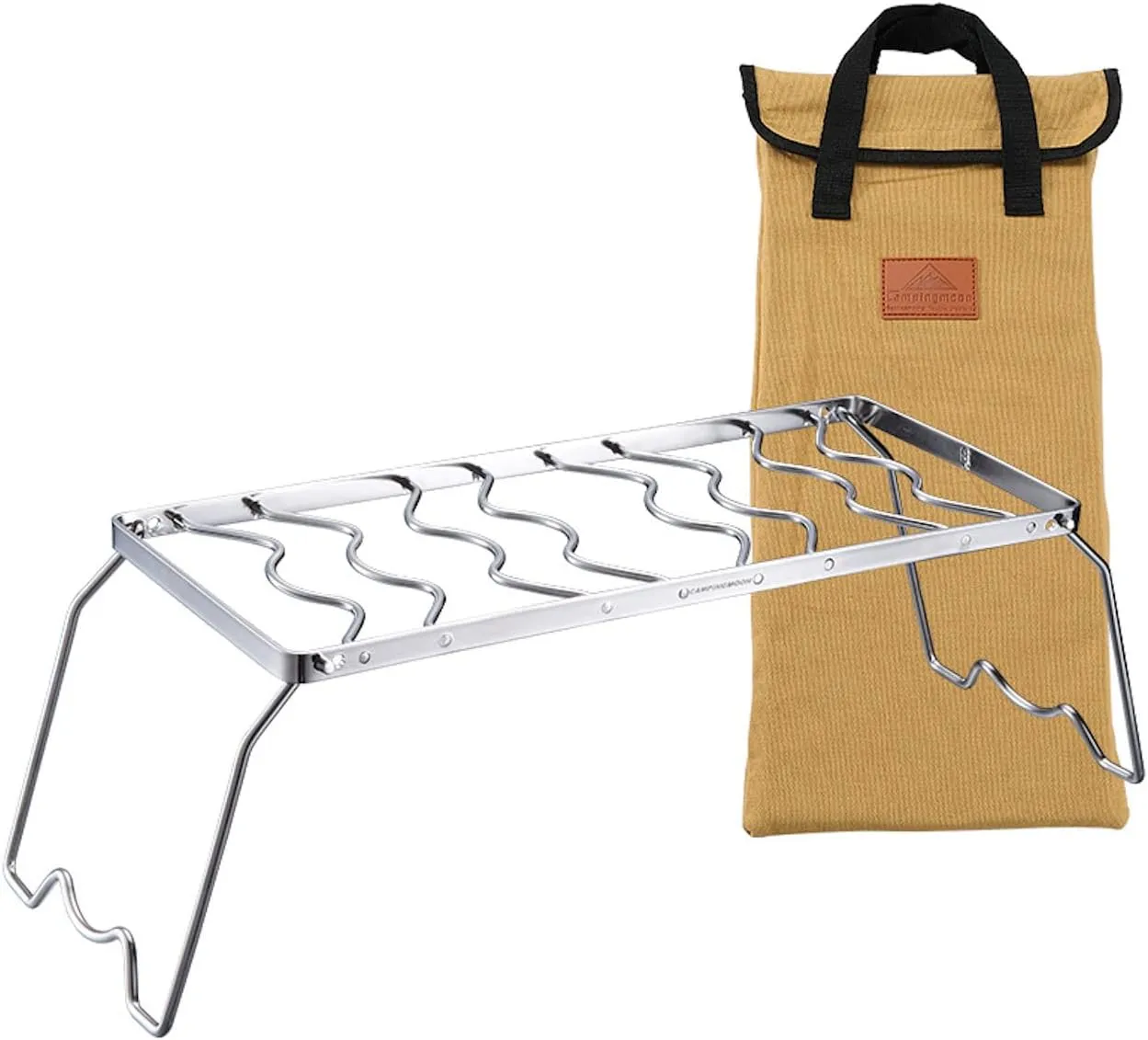 Camping Moon MS-1015 Cooker Stand, 2 Adjustable Heights, For Gas Can Burners, Stove Stand, Storage Bag Included, Wide, 17.7 inches (450 mm)