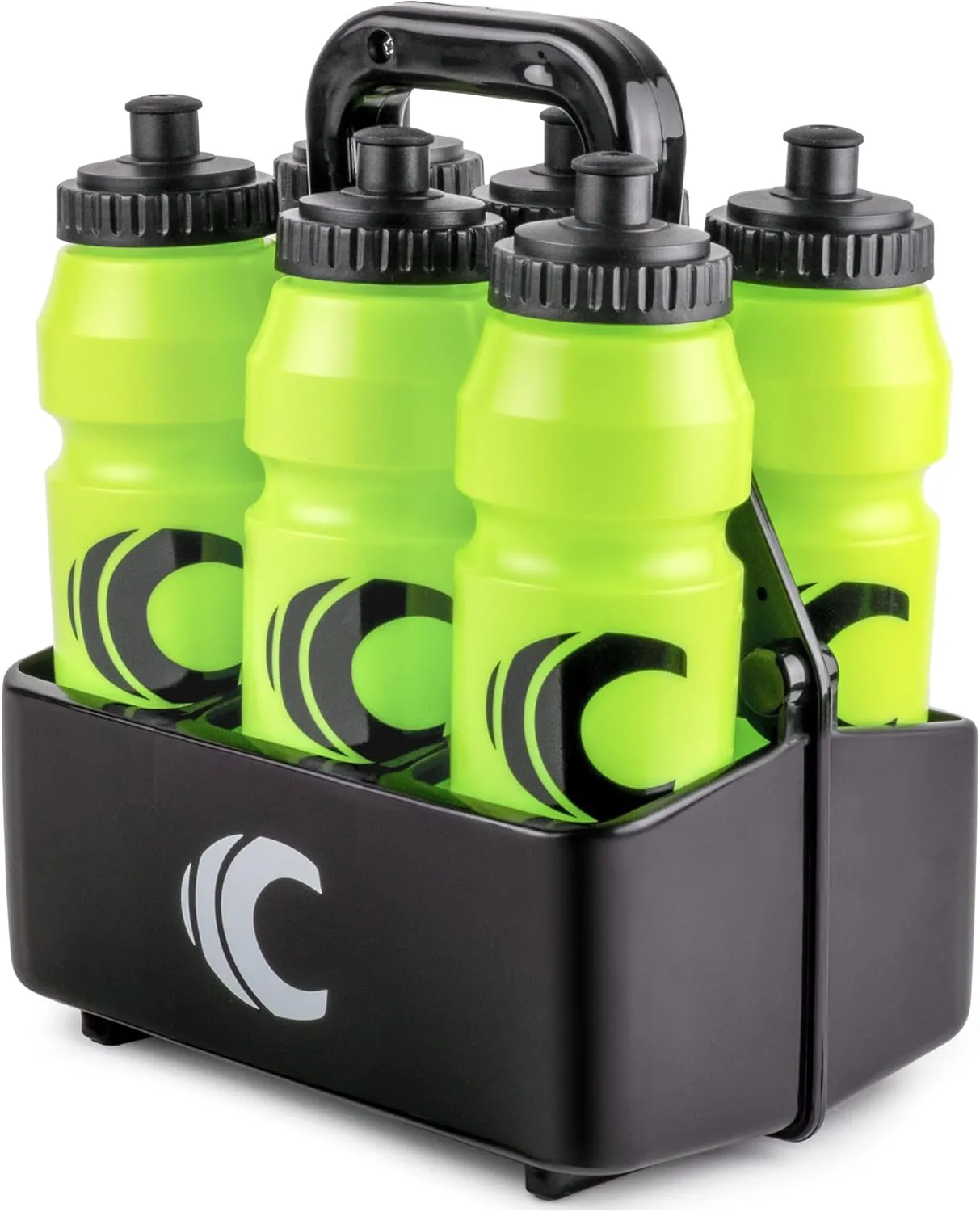 Cannon Sports 1 Liter Sports Water Bottle, BPA-Free, 34oz Capacity, Large Mouth, 2 lids (Straw & Squeeze) with Carrier, Great For Helmet Sports Such As Hockey, Lacrosse, Football, Boxing (Lime Green)