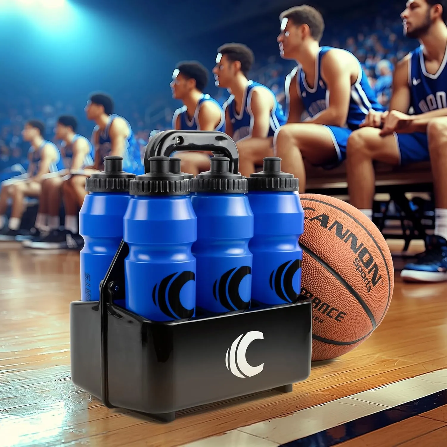 Cannon Sports 1 Liter Sports Water Bottle, BPA-Free, 34oz Capacity, Large Mouth, 2 lids (Straw & Squeeze) with Carrier, Great For Helmet Sports Such As Hockey, Lacrosse, Football, Boxing (Lime Green)