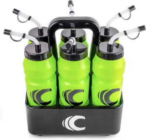 Cannon Sports 1 Liter Sports Water Bottle, BPA-Free, 34oz Capacity, Large Mouth, 2 lids (Straw & Squeeze) with Carrier, Great For Helmet Sports Such As Hockey, Lacrosse, Football, Boxing (Lime Green)