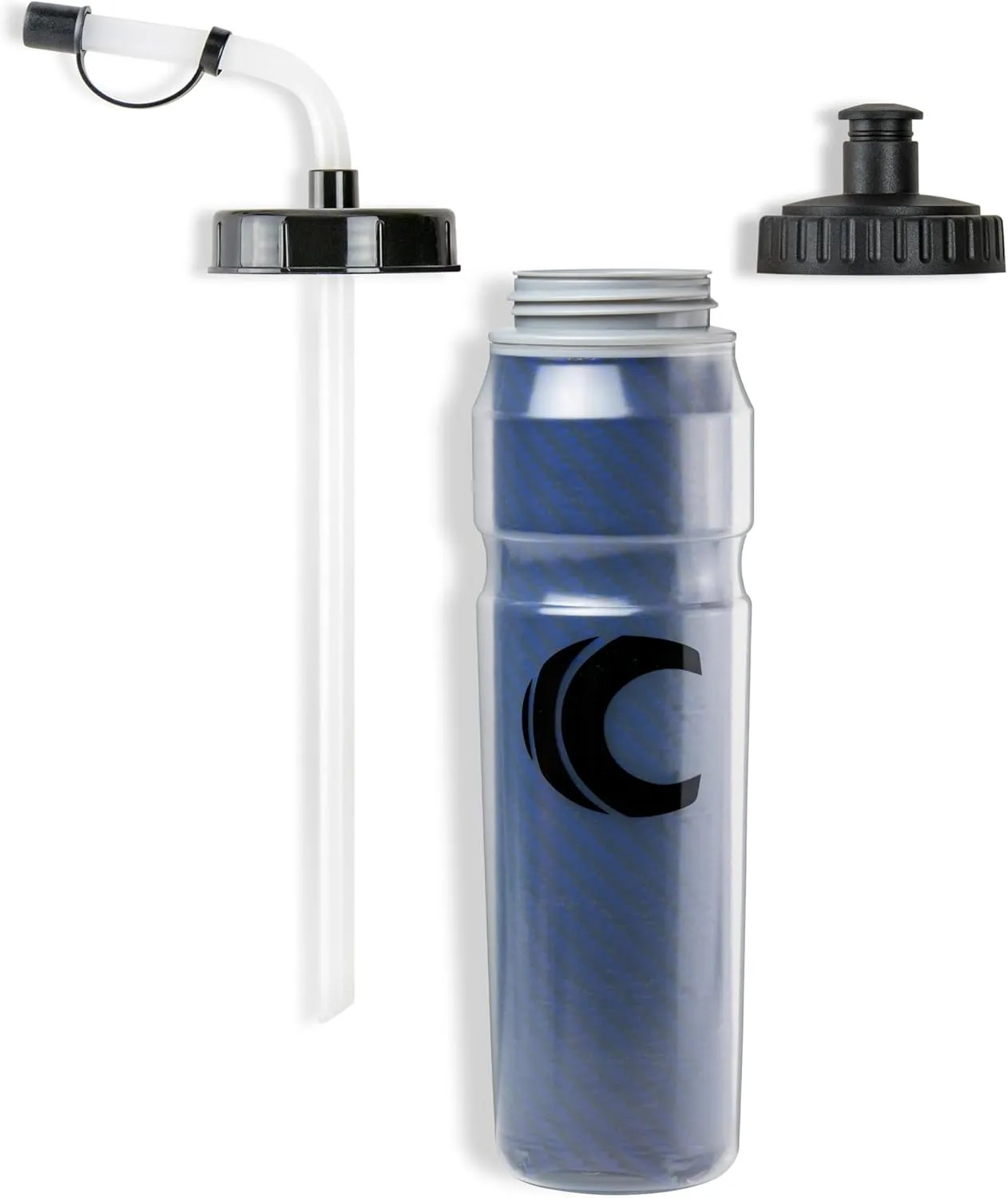 Cannon Sports 28oz Insulated Squeeze Water Bottle with Straw, Leak Proof Lids, 2 lids (Straw and Squeeze), Double Wall Insulation, Wide Mouth, BPA-Free (2 Pack) (Blue)