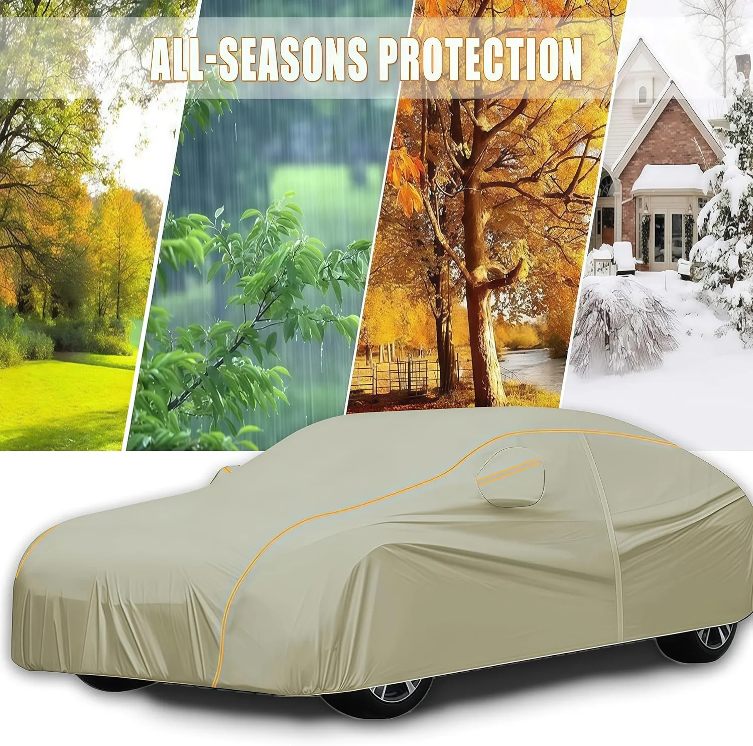 Car Cover for DeTomaso Pantera 1985-1991 丨Custom Covers Waterproof Dust Weatherproof Full Garage Snow Rain Sun UV All Weather Protection with Reflective Strips
