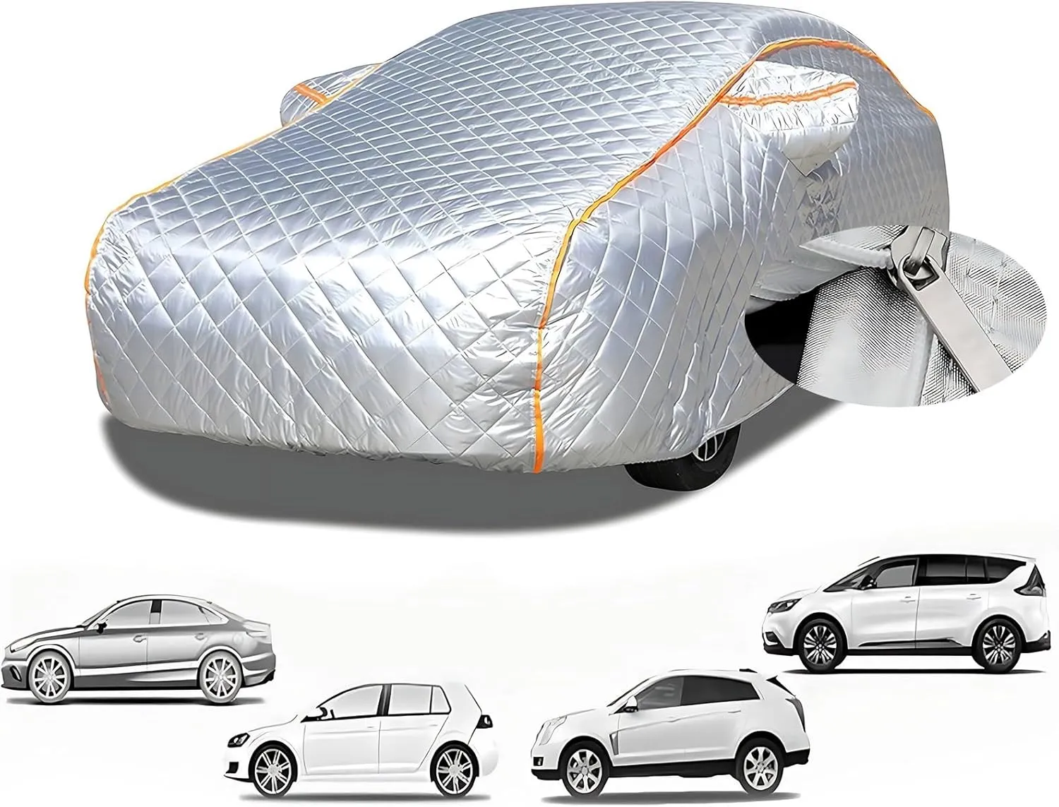 Car Cover for Snow Made for Ligier lXO, Upgraded Fabric with Cotton, Hail Protector Car Cover, Thickened Custom Car Cover with Reflective Strips n13bm1101