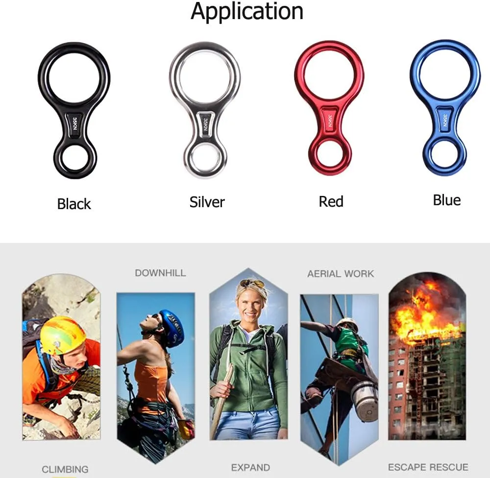 CdyBox 35KN Super 8 Belay Device Titan Figure 8 Descender for Climbing Rigging Plate Downhill Heavy Duty Equipment