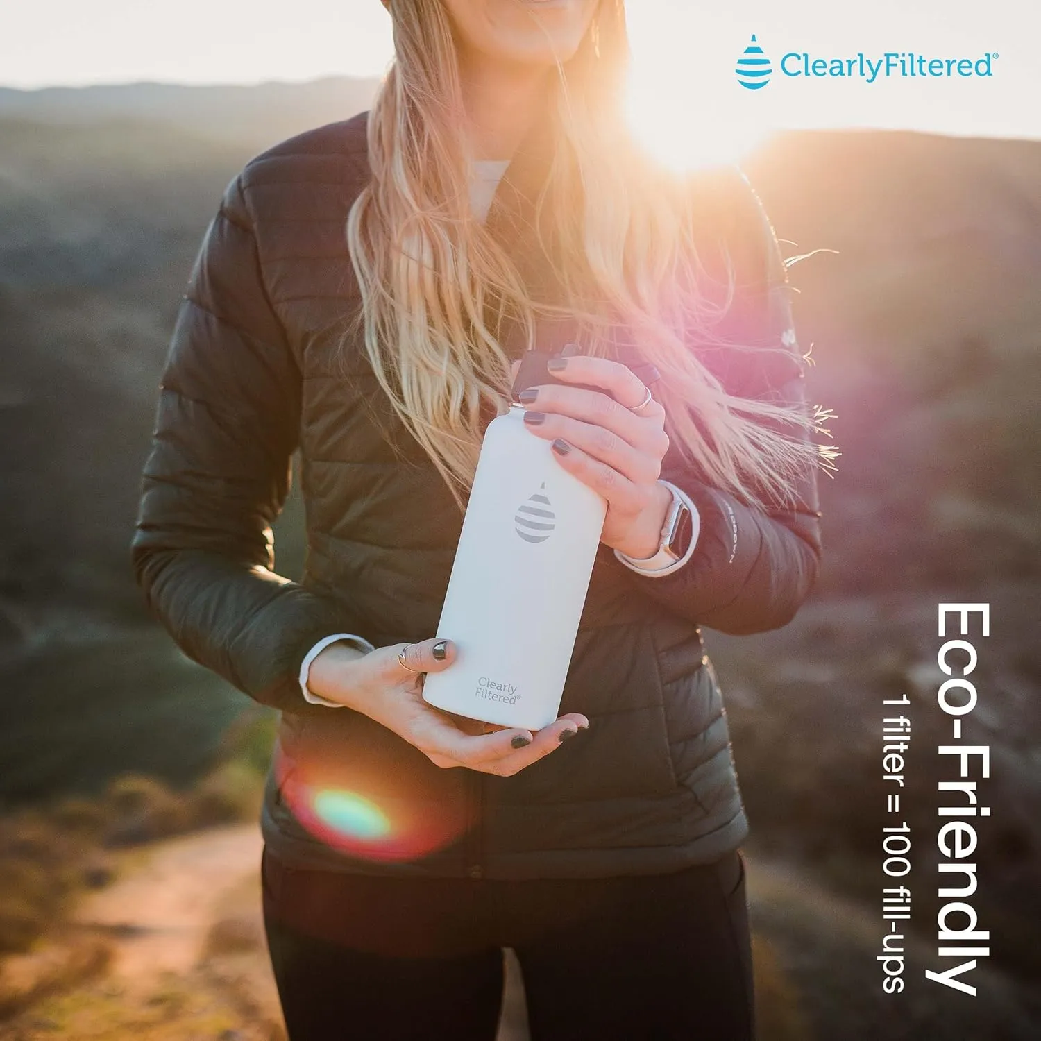 Clearly Filtered 32oz Water Bottle/Targets 220  Contaminants/Double-Wall Insulated Stainless Steel Filtered Water Bottle BPA/BPS-Free Phthalate-Free Filters Fluoride Lead Chlorine (Blue)