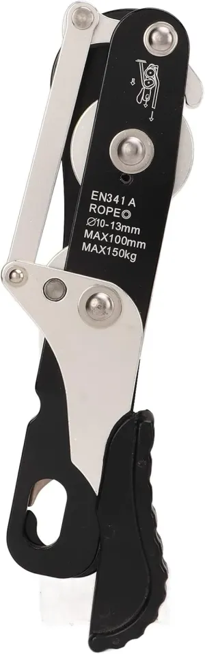 Climbing Ascender, Aluminum Alloy Self Locking Downhill Device for Outdoor Rock Climbing Fire Security