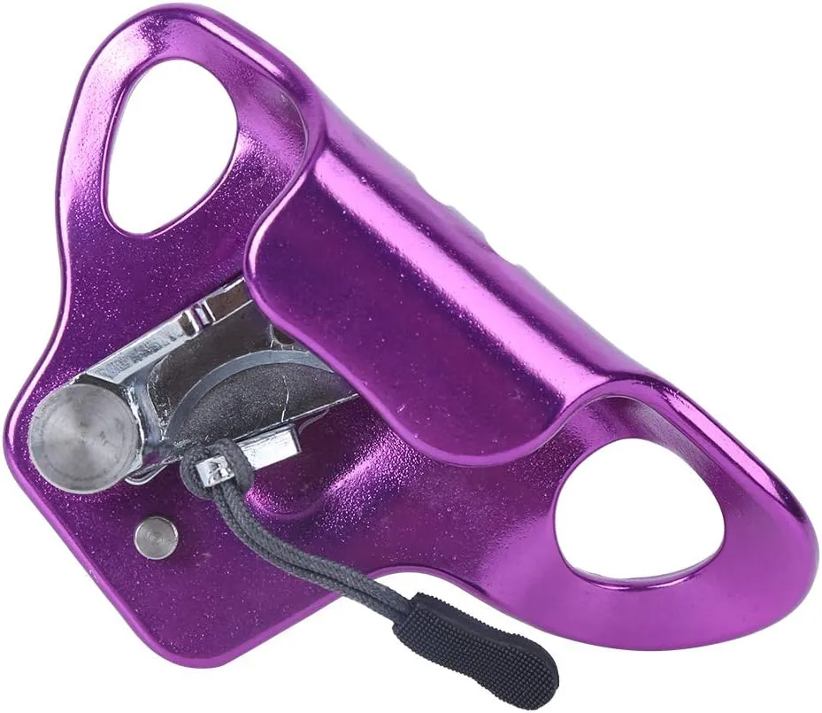 Climbing Ascender, Climbing Fall Protection Belay Device Ascender, for Rock Climbing Mountaineering Tree Arborist Expedition Caving Rescue Aerial Work(Purple)