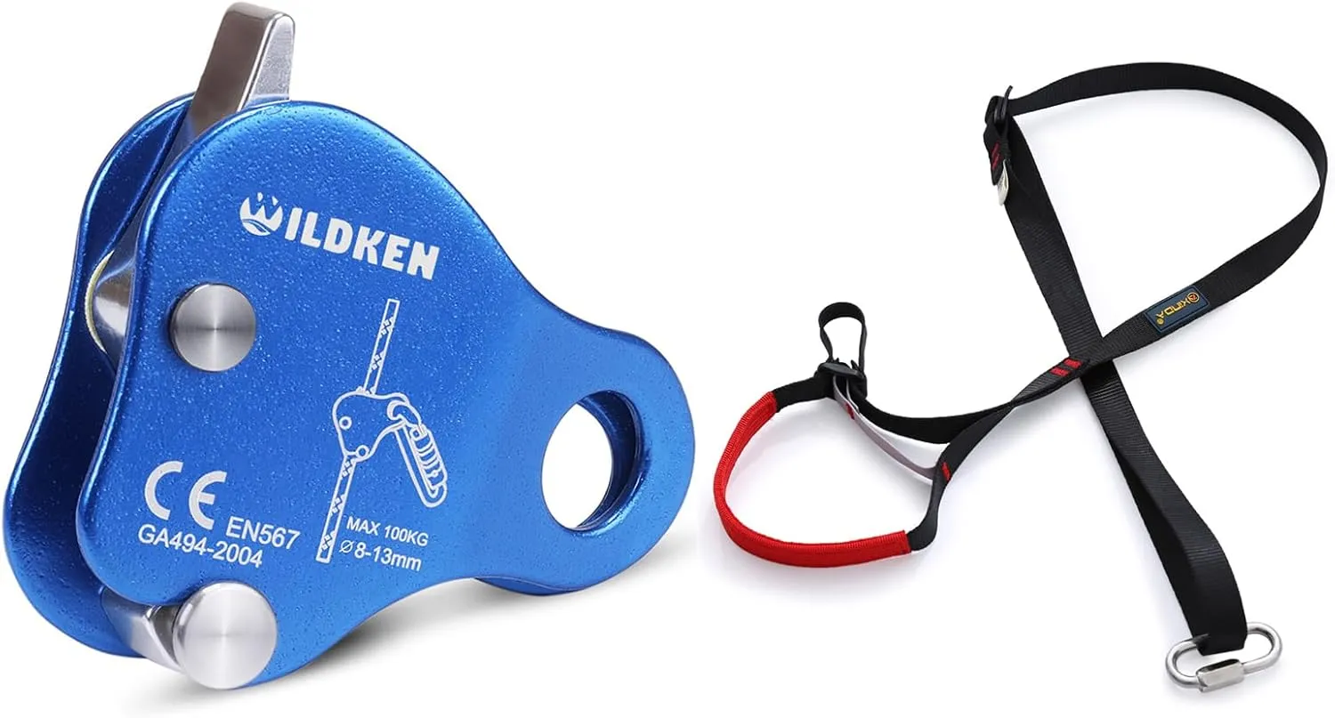 Climbing Ascender Fall Protection Belay Device Climbing Rope Grab for Rock Climbing Mountaineering Tree Arborist Expedition Caving Rescue Aerial Work
