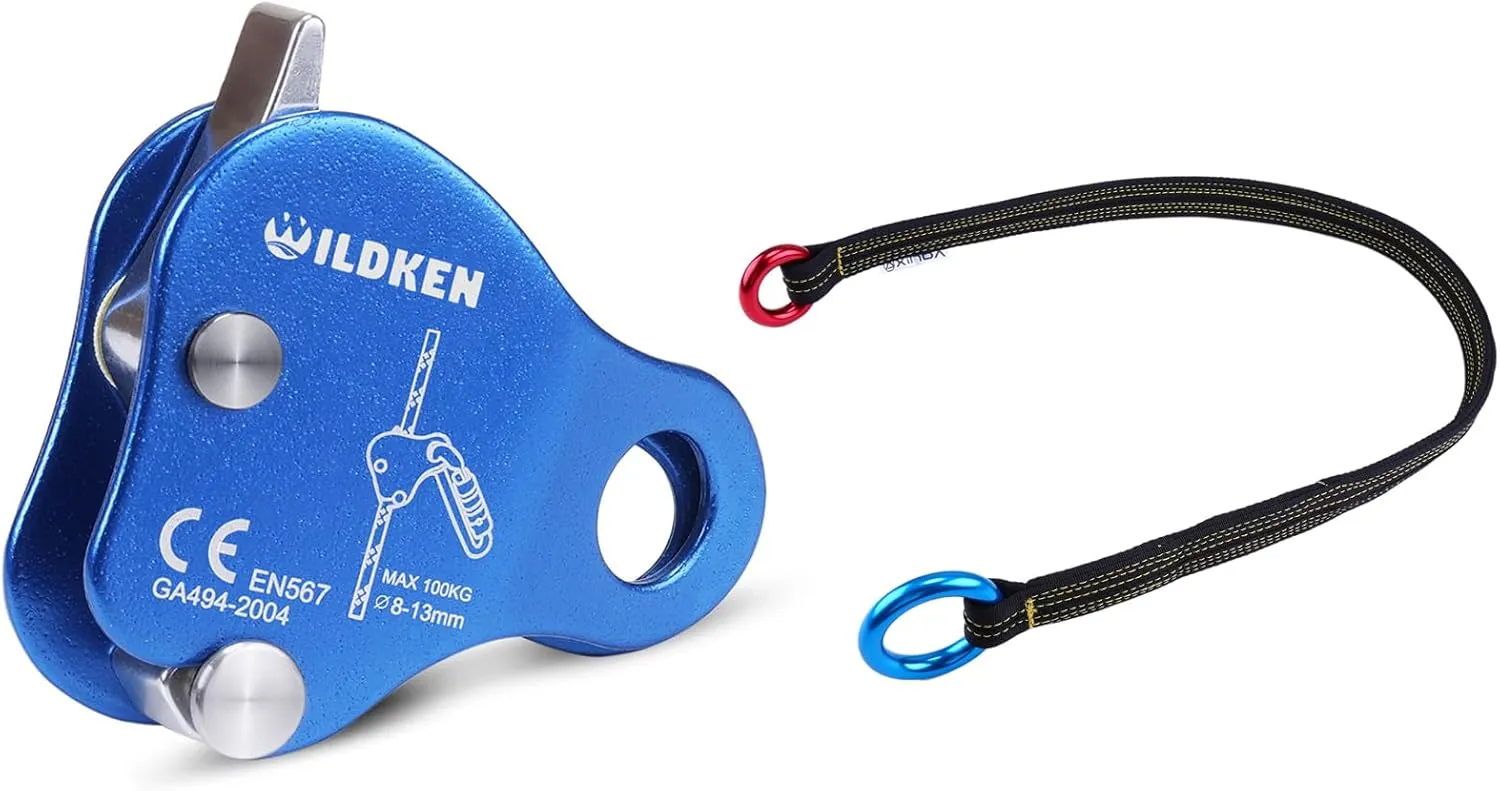 Climbing Ascender Fall Protection Belay Device Climbing Rope Grab for Rock Climbing Mountaineering Tree Arborist Expedition Caving Rescue Aerial Work