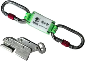 Climbing Fall Arrestor Set Rope Grab with 2 Main Locks Self Locking Device Belay Device for Outdoor High Altitude Operations, for 8 mm