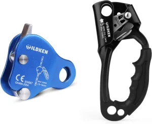Climbing Hand Ascender, Fall Protection Belay Device Climbing Rope Grab for Rock Climbing Mountaineering Tree Arborist Expedition Caving Rescue Aerial Work