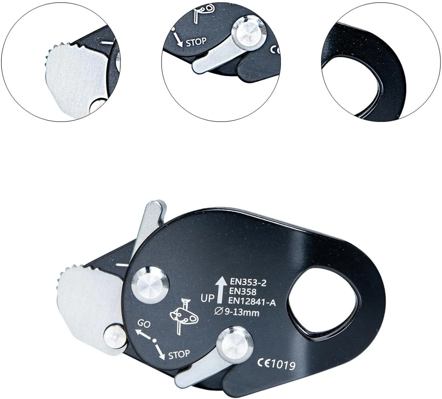 Climbing Rope Grab Fall Arrester Belay Rope Accessories Adjuster Protection for Expedition Rappelling Outward Bound Training