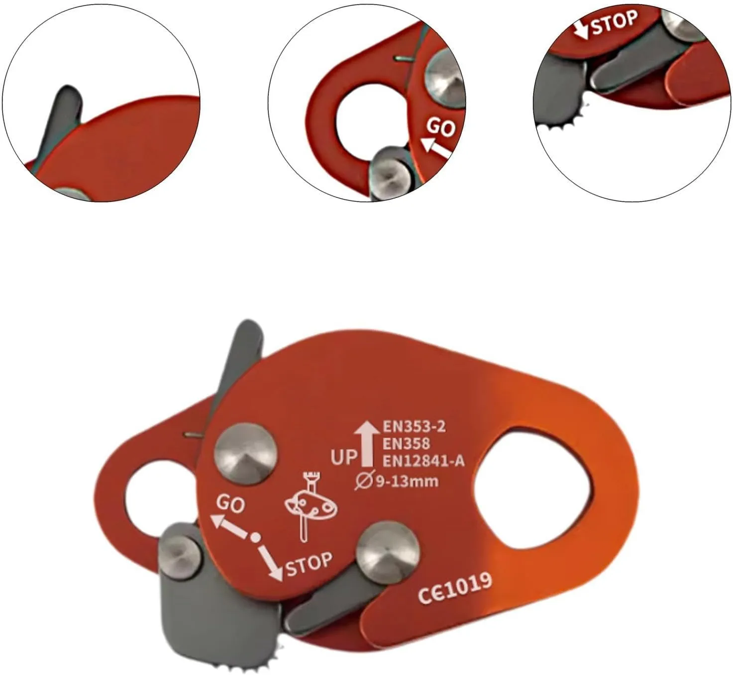 Climbing Rope Grab Fall Arrester Belay Rope Accessories Adjuster Protection for Expedition Rappelling Outward Bound Training