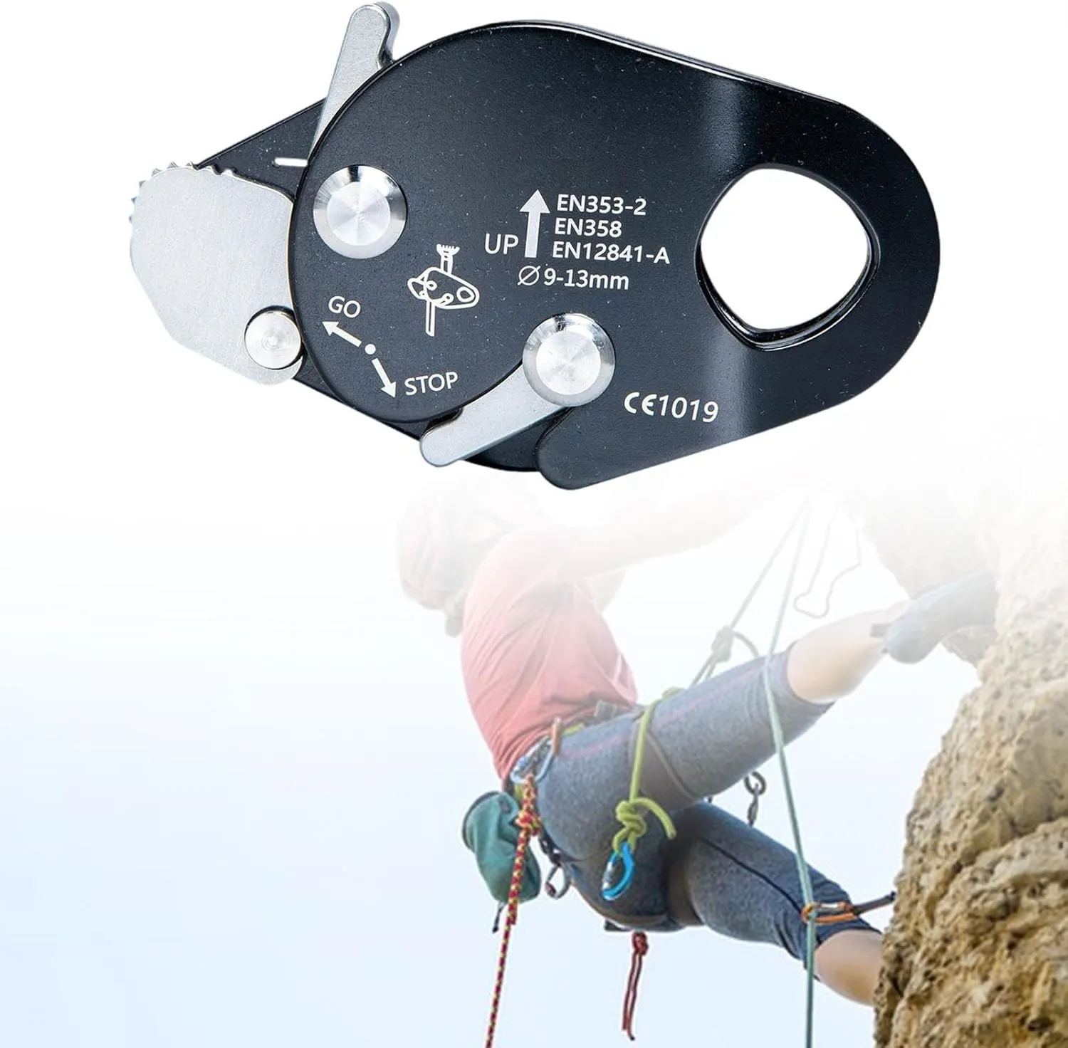 Climbing Rope Grab Fall Arrester Belay Rope Accessories Adjuster Protection for Expedition Rappelling Outward Bound Training
