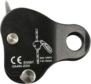 Climbing Rope Grab, High Strength Self Locking Safety Protective, Climbing Ascender Fall Protection Belay Device Climbing Rope Grip Clamp for Rock Climbing Mountaineering(Black)
