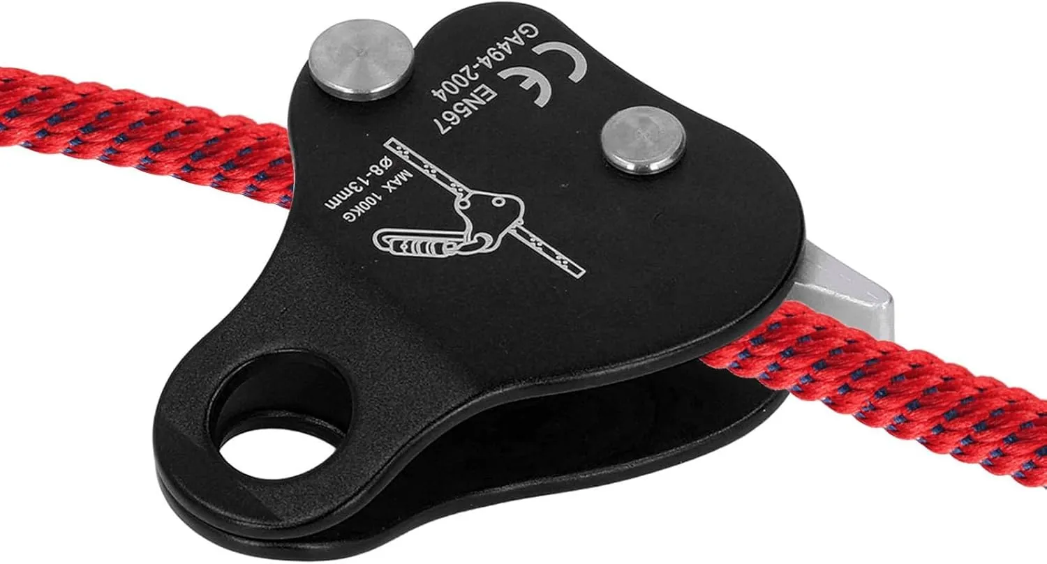 Climbing Rope Grab, Self Locking Stop Descender 8‑13mm Climbing Rope Grab Stopper Rescue Rappel Ring Climbing Gear