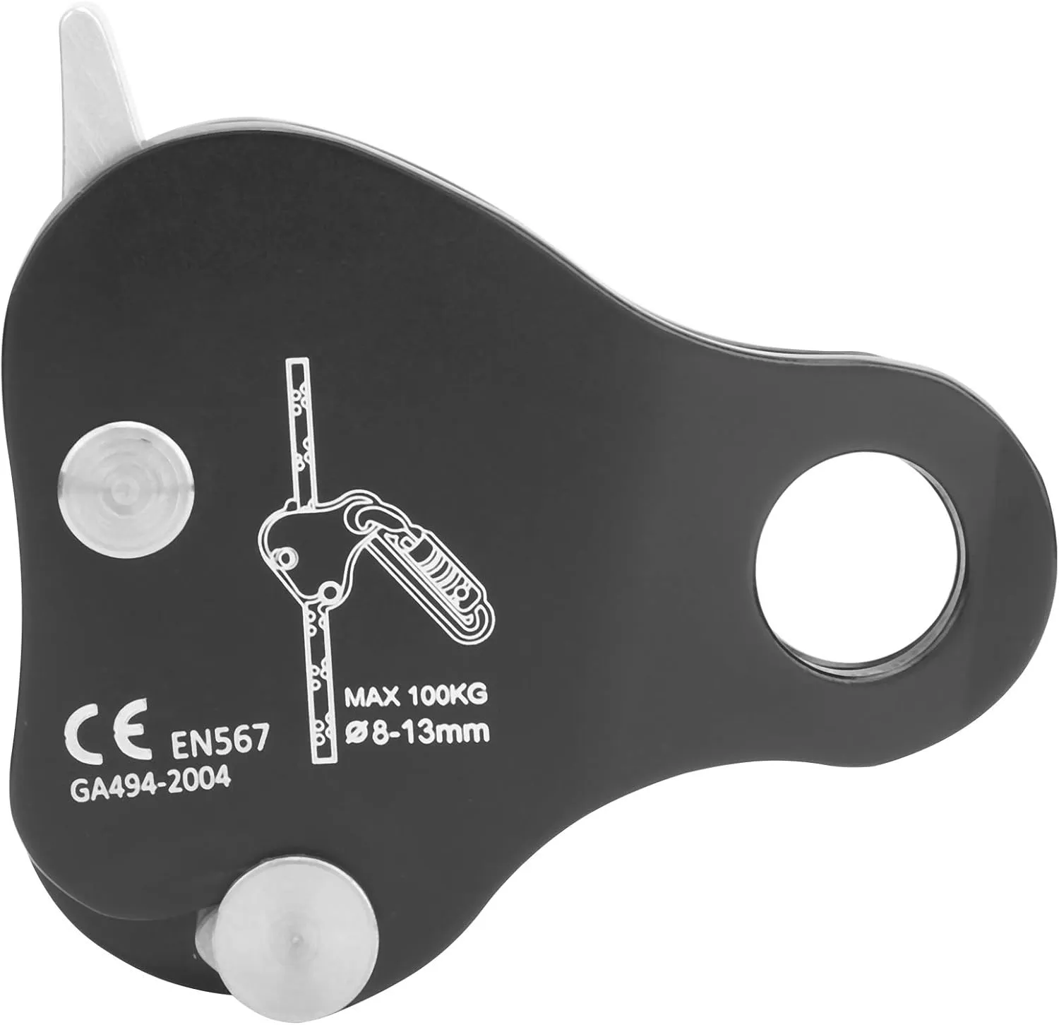 Climbing Rope Grab,7075 Aviation Aluminum Climbing Ascender Fall Protection Belay Device Self Braking Clamp Device Self Locking Safety Protective for Outdoor Rock Climbing