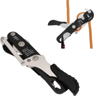 Climbing Stop Descender Rappelling Anti Panic Belay Devices,Manual Climbing Descender Aluminum Alloy Self Locking Downhill Device for Rescue & Arborist, for 10-12.5mm Rope