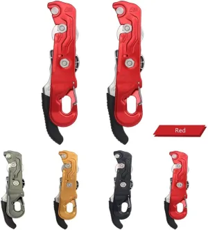 Climbing Stop Descender Rappelling Belay Hand Controls Designed Belay Device Fall Protection, Aluminum Alloy, for 9-12mm RopeRed-2pcs