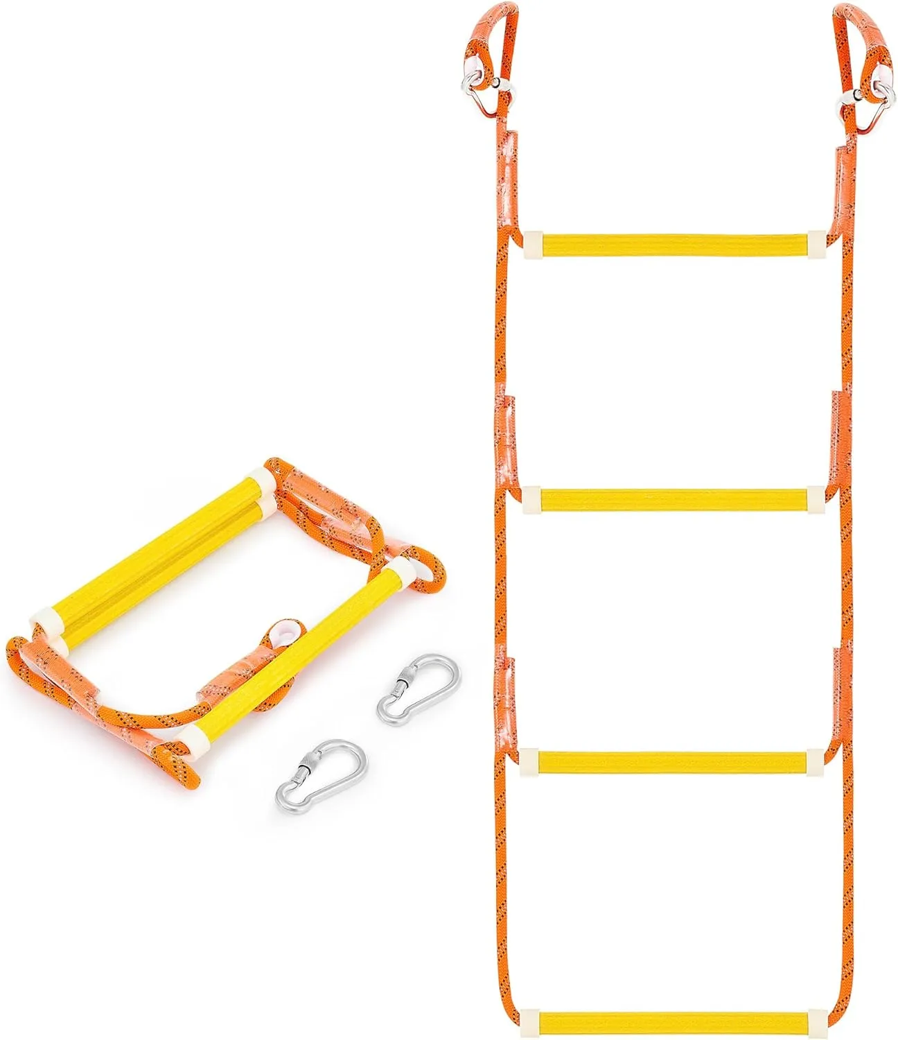 CO-Z Marine Rope Ladder, 4 Step Boat Ladder for Inflatable Boat, Kayak, Motorboat, Canoeing