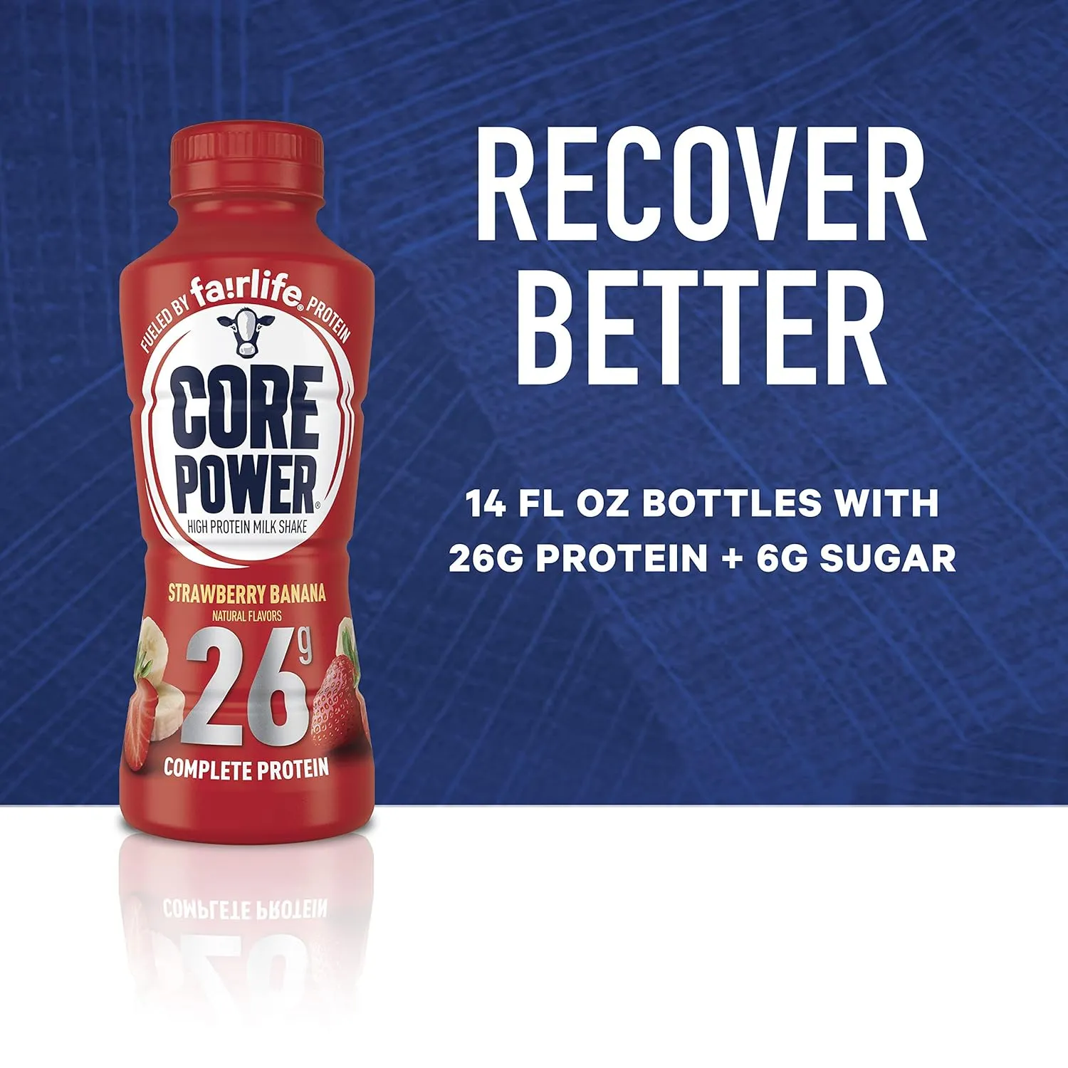 Core Power Protein Shake, Strawberry Banana, 26g Bottle, 14oz, 12 Pack
