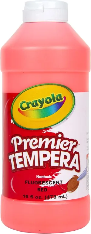 Crayola Fluorescent Paint 16 oz Plastic Squeeze Bottle, Red