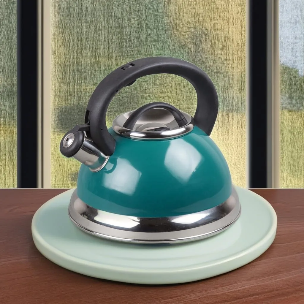 Creative Home Alexa 3.0 Qt. Stainless Steel Whistling Tea Kettle with Aluminum Capsulated Bottom for Quick Heat Distribution
