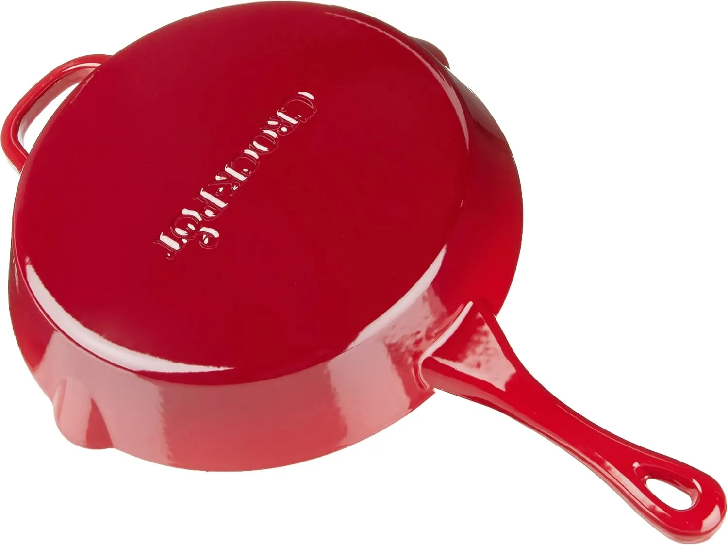 Crock Pot Artisan 12 Inch Enameled Cast Iron Round Skillet, Scarlet Red