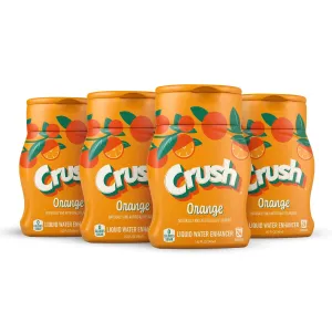 Crush, Orange, Liquid Water Enhancer – New, Better Taste! (4 Bottles, Makes 96 Flavored Water Drinks) – Sugar Free, Zero Calorie