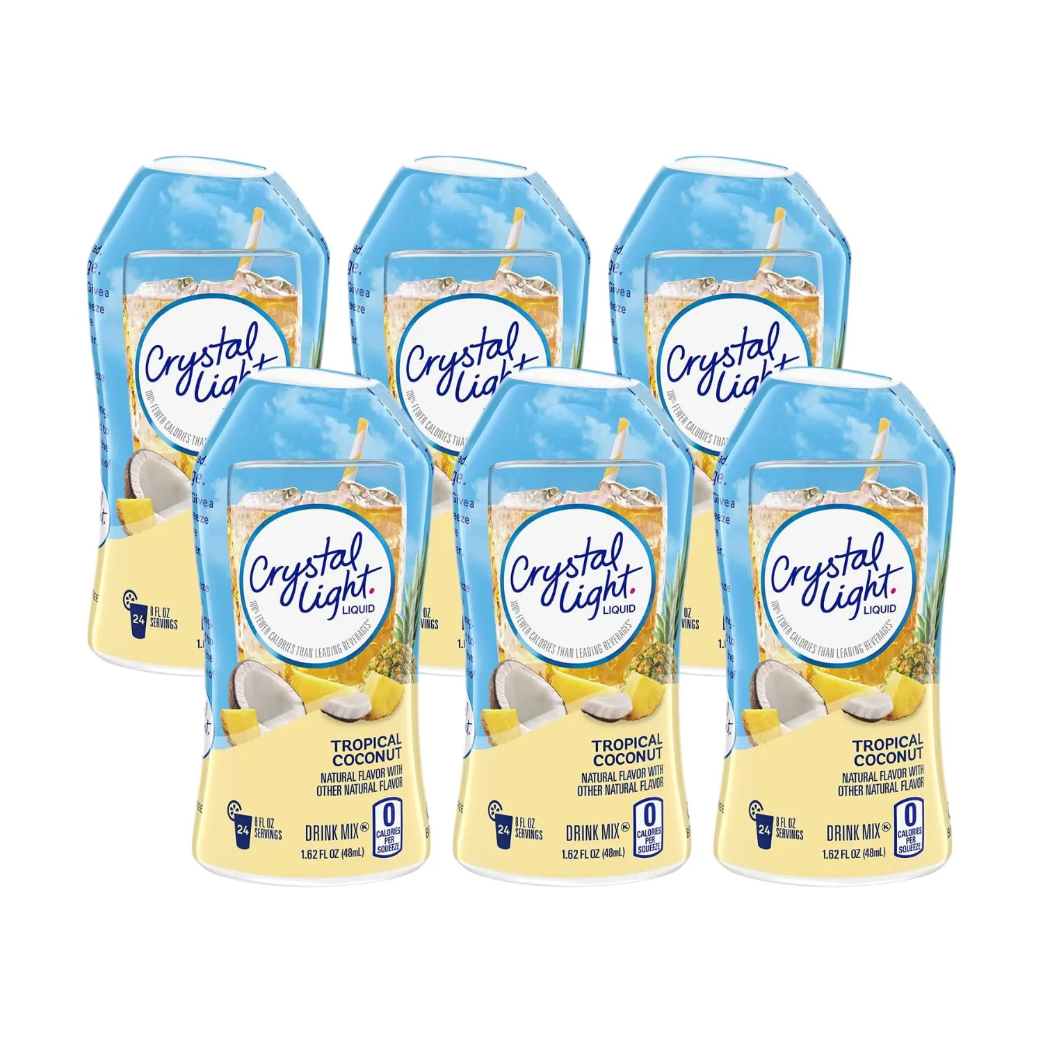 Crystal Light Liquid Energy Drink, Tropical Coconut, 1.62 fl oz (Pack of 6)