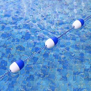 Deep Shallow End Pool Rope Floats Blue & White, Floating Divider with Strong Buoyancy for Swimming Pools, Dangerous Areas, Beaches, and Waterways